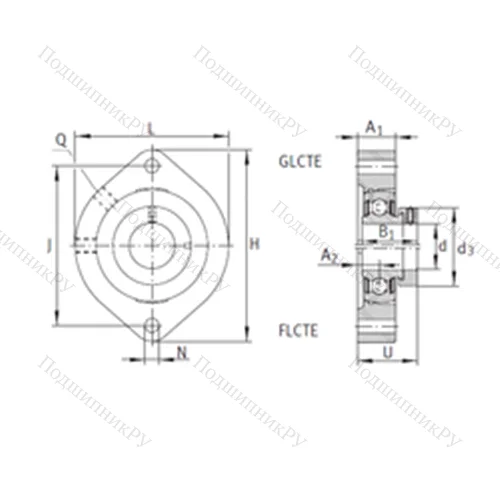 Подшипниковый узел шариковый радиальный GLCTE 20
