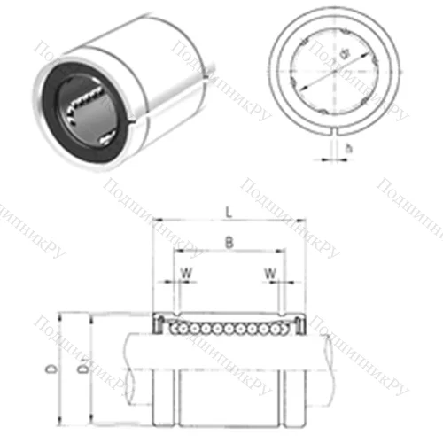 Подшипник шариковый линейный LM 12UUAJ