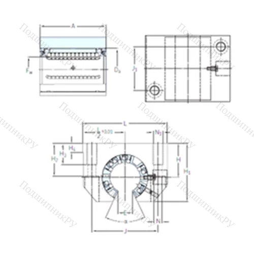 Подшипник шариковый линейный LUNF 12