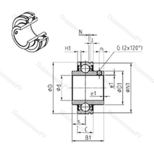 Подшипник шариковый радиальный CUC 208-24