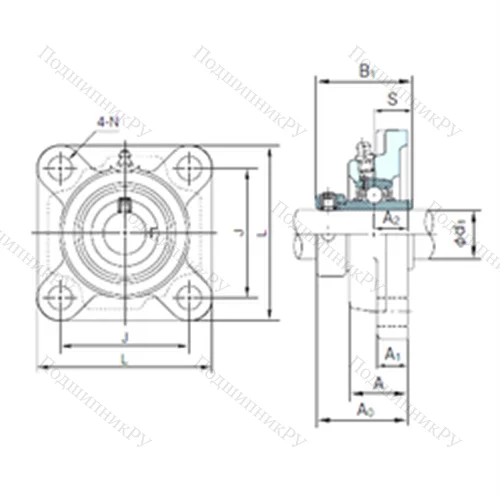 Подшипниковый узел шариковый радиальный UGF 206