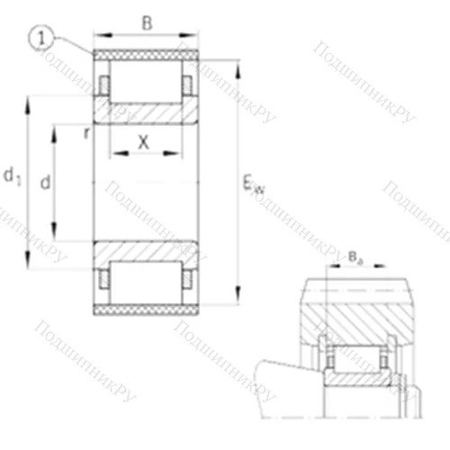 Подшипник роликовый радиальный RN 2204-E-MPBX от производителя  FAG Подшипник роликовый радиальный RN 2204-E-MPBX от производителя  FAG
