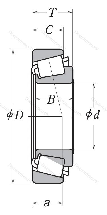 Конический роликовый подшипник 4T-30207