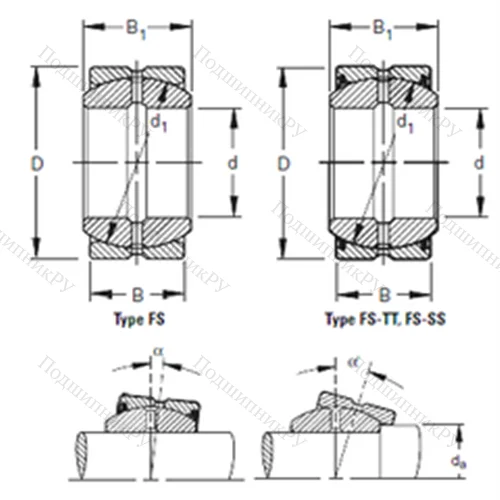 Подшипник скольжения сферический 40FS 62