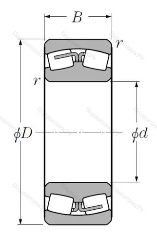 Сферический роликовый подшипник 22312 BD 1 C 3 (22312 B (EA) D 1 C 3) от производителя  NTN