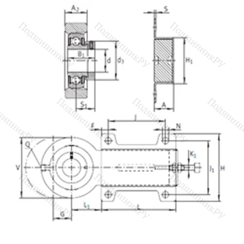 Подшипниковый узел шариковый радиальный PHUSE 35