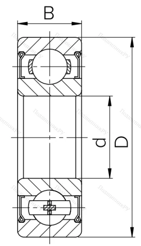 Шариковый однорядный подшипник 80105 (6005 ZZ) в Сочи
