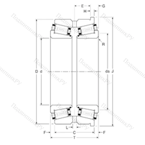 Подшипник роликовый радиально-упорный 101038X/101076XH от производителя  Gamet Подшипник роликовый радиально-упорный 101038X/101076XH от производителя  Gamet