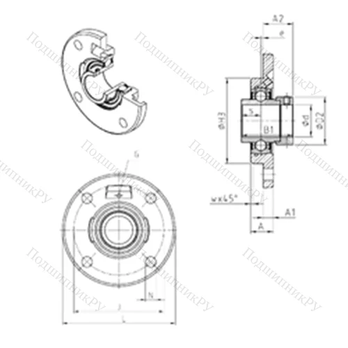 Подшипниковый узел шариковый радиальный EXFCE 218