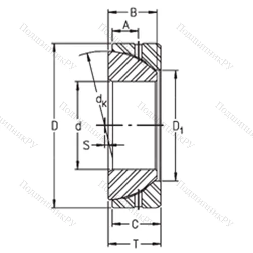 Подшипник скольжения сферический GE 70SX