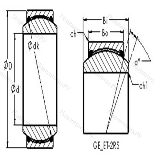 Подшипник скольжения сферический GEG 100ET-2RS