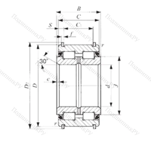 Подшипник роликовый радиальный NAS 5034UUNR