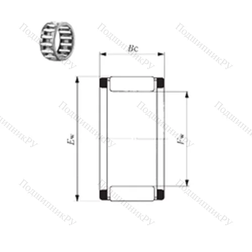 Подшипник игольчатый радиальный KT 222816 EG