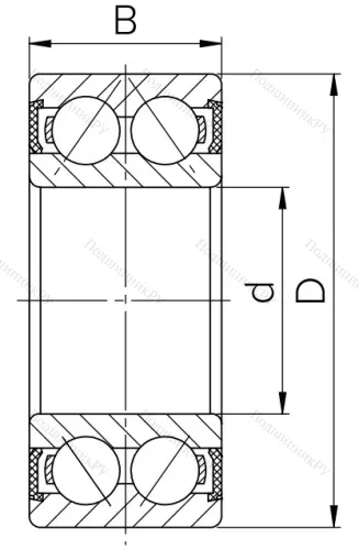 Двухрядный шариковый подшипник 1508 2RS E (2208 2RSTN) в Сочи