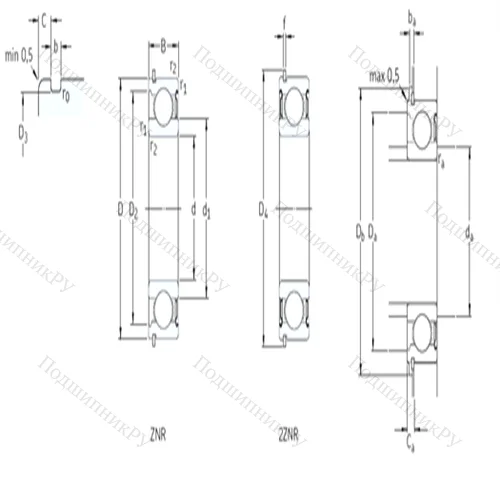 Подшипник шариковый радиальный 208-ZNR