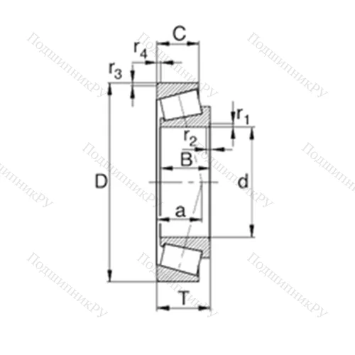 Подшипник роликовый радиально-упорный 30304J от производителя  KBC