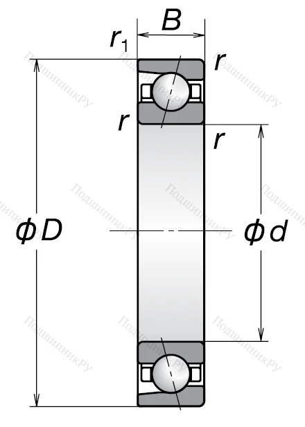 Однорядный шариковый подшипник 7219 AW от производителя  NSK