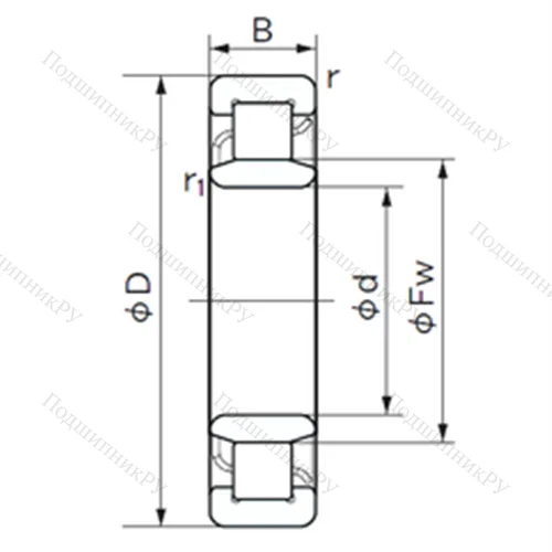Подшипник роликовый радиальный NU 1018