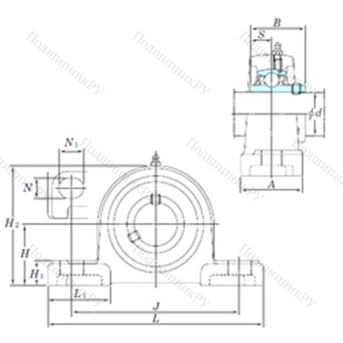Подшипниковый узел шариковый радиальный UCP 314SC