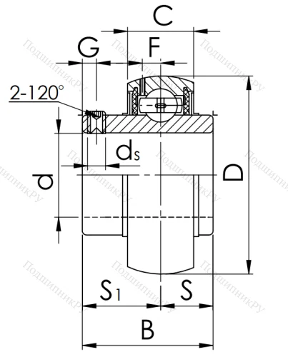 Корпусный подшипник UC 214 (480214 ГОСТ) в Сочи