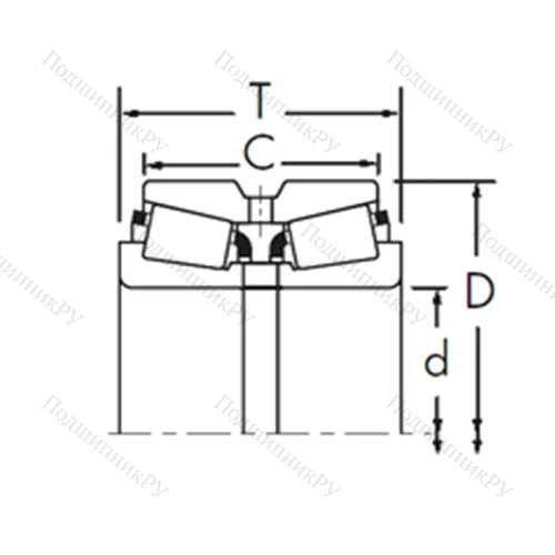 Подшипник роликовый радиально-упорный 593/592D+X 2S-593 от производителя  TIMKEN