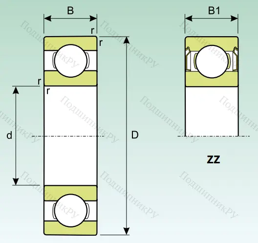 Миниатюрный шариковый подшипник MR 104 ZZ (L 1040 ZZ)