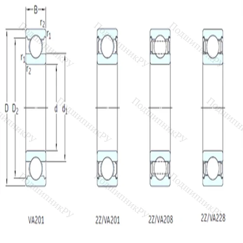 Подшипник шариковый радиальный 6206/VA 201