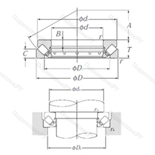 Подшипник роликовый упорно-радиальный 29472 от производителя  NTN
