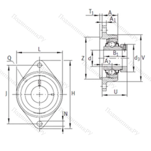 Подшипниковый узел шариковый радиальный RCJTZ 50