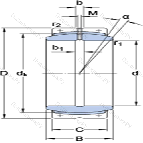 Радиальные сферические подшипники скольжения с контактными поверхностями сталь/сталь, требующие техобслуживания GEC 530 FBAS