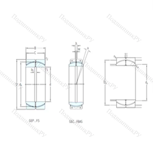 Подшипник скольжения сферический GEP 500FS