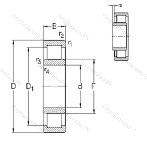 Подшипник роликовый радиальный NU 1068-M 6E-MA 6