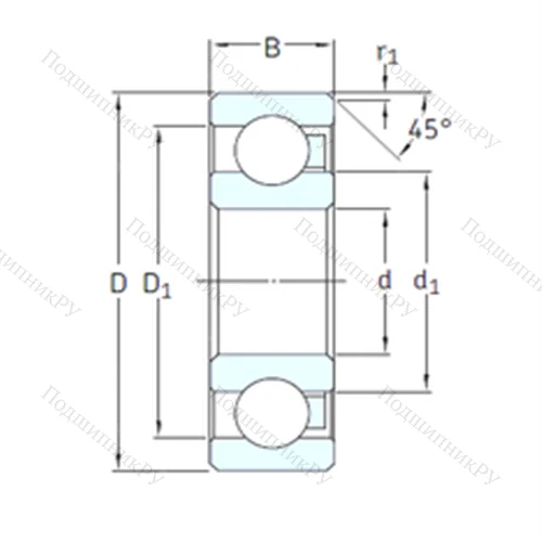 Подшипник шариковый радиальный 6010/HR 22T 2