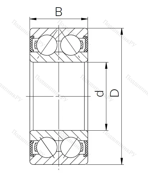 Радиально-упорный шариковый подшипник 3056305 2RS (3305 2RS) в Сочи