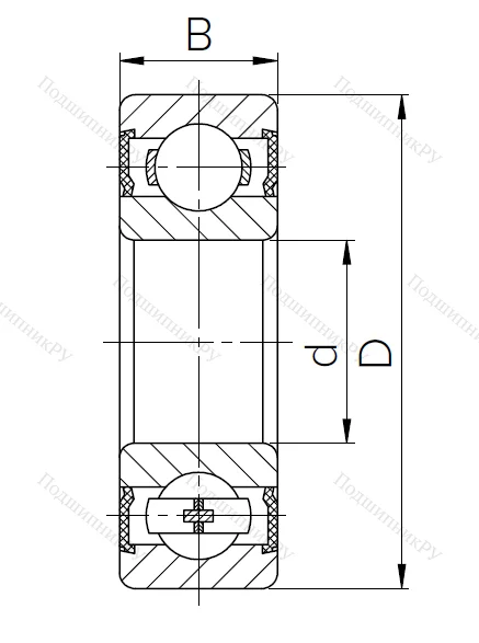 Шариковый однорядный подшипник 180303 (6303 2RS) в Сочи