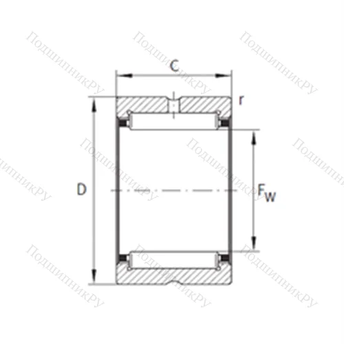 Подшипник игольчатый радиальный NK 8/12-TN-XL