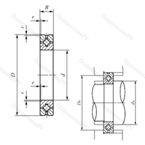 Подшипник роликовый упорно-радиальный с четырехточечным контактом CRBH 6013 A