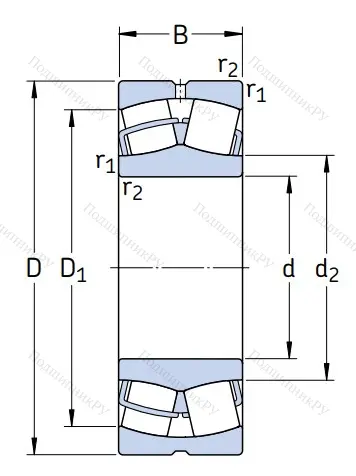 Сферический роликовый подшипник 22206 E/C 3 от производителя  SKF