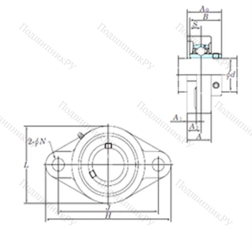 Подшипниковый узел шариковый радиальный UCFL 201-8