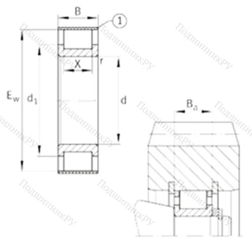 Подшипник роликовый радиальный RSL 182313-A от производителя  INA