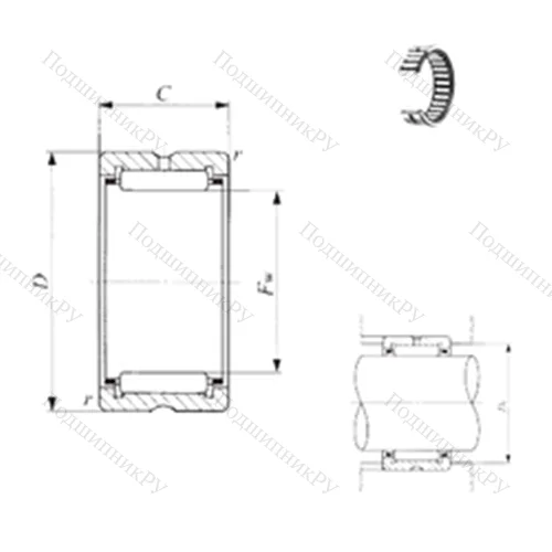 Подшипник игольчатый радиальный BR 526832