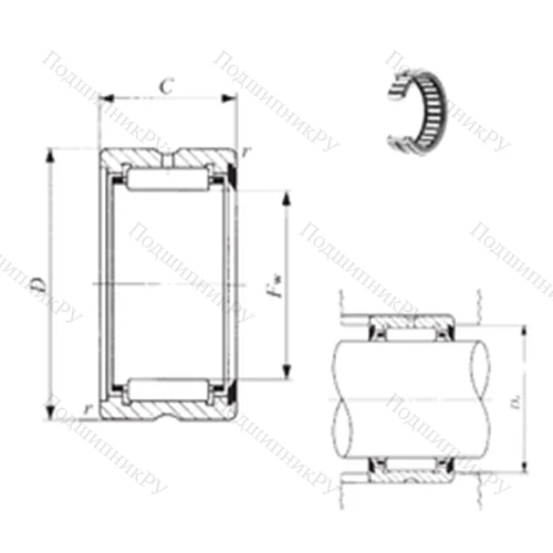 Подшипник игольчатый радиальный BR 405228 U