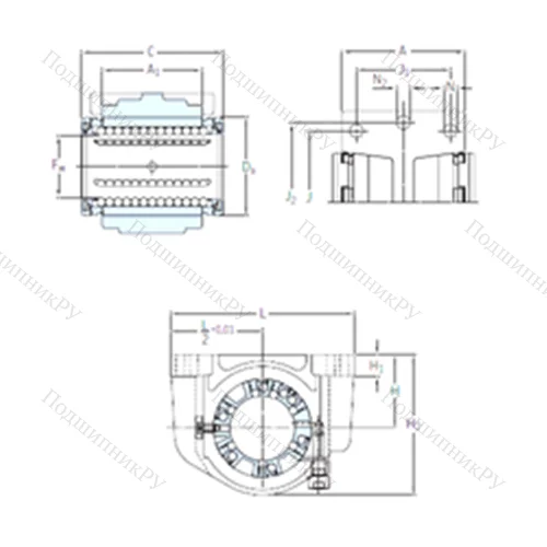 Подшипник шариковый линейный LUCS 60 от производителя  SKF