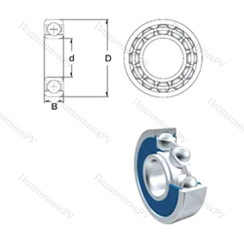 Подшипник шариковый радиальный 6312-2RS от производителя  ZEN