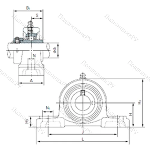 Подшипниковый узел шариковый радиальный UGP 205