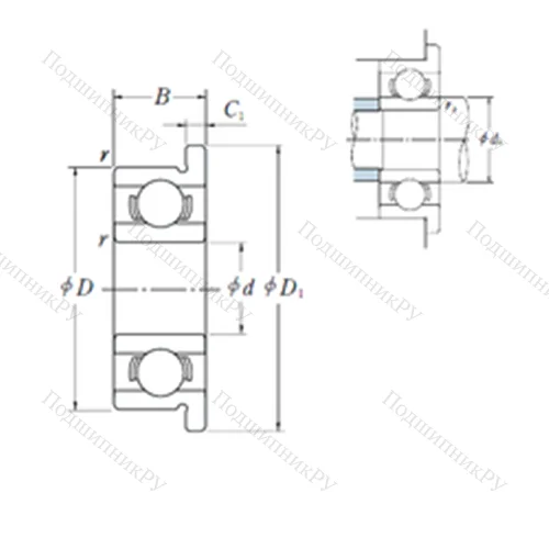 Подшипник шариковый радиальный MF 82X от производителя  NSK Подшипник шариковый радиальный MF 82X от производителя  NSK