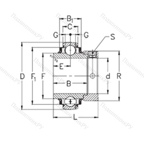 Подшипник шариковый радиальный GE 90-KRRB