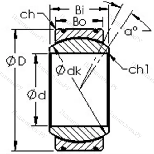 Подшипник скольжения сферический GE 160XT/X