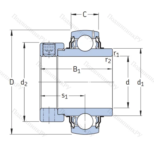 Корпусный подшипник YEL 207-2F в Сочи