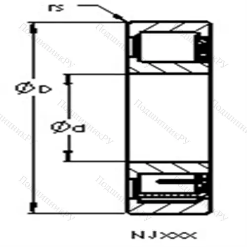 Подшипники роликовые радиальные с цилиндрическими роликами NJ 2306 E от производителя  AST